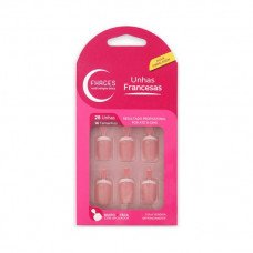 Unhas Posticas Fhaces Francesa Rosa C/28