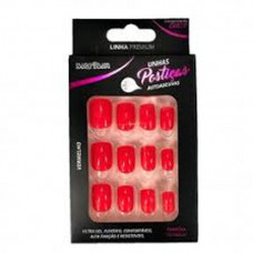 Unhas Posticas Macrilan Autocolante Vermelho