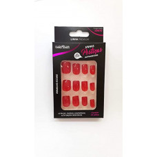Unhas Posticas Macrilan Autocolante Verm Escuro
