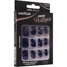 Unhas Posticas Macrilan Azul Marinho Curto