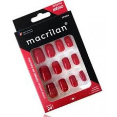 Unhas Posticas Macrilan Vermelho Escuro Medio Up30